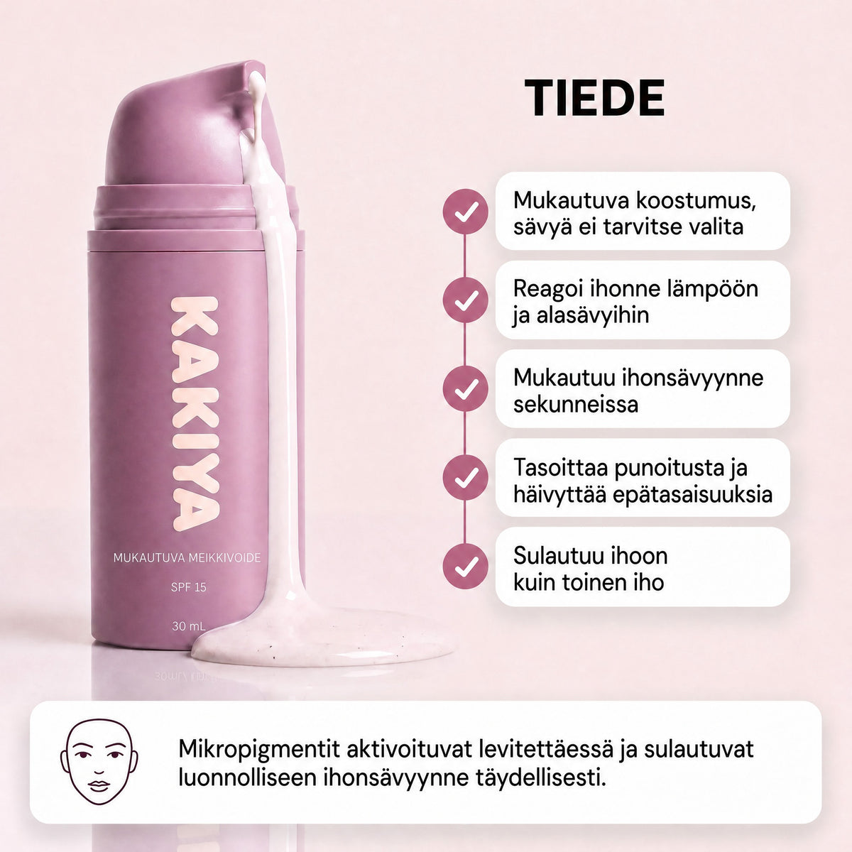Kakiya sävyyn mukautuva anti-age-meikkivoide